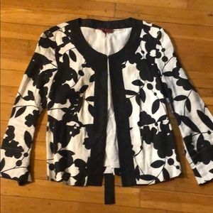 Black and white floral dress jacket